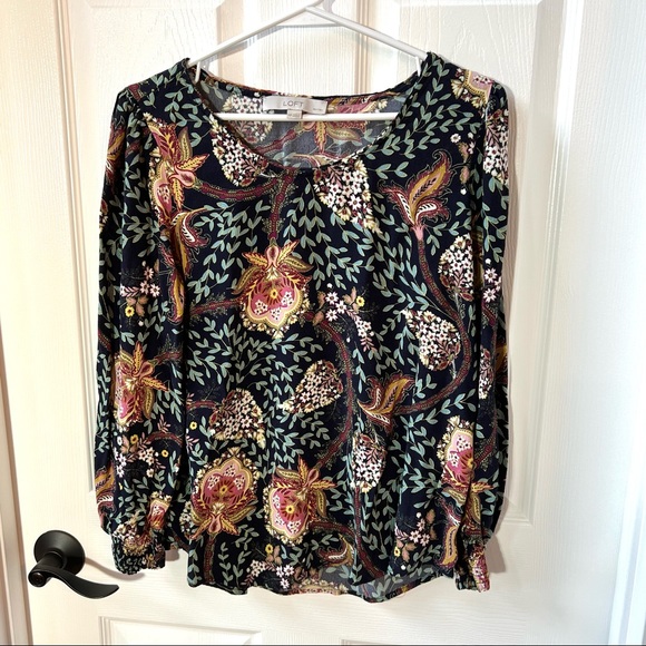 ⭐️ LOFT Long Sleeve Floral Nature Pattern Size: MP - Picture 4 of 10